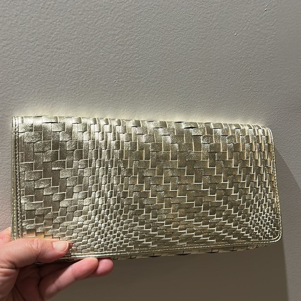 Cole Haan - Genevieve Gold Metallic leather Clutch